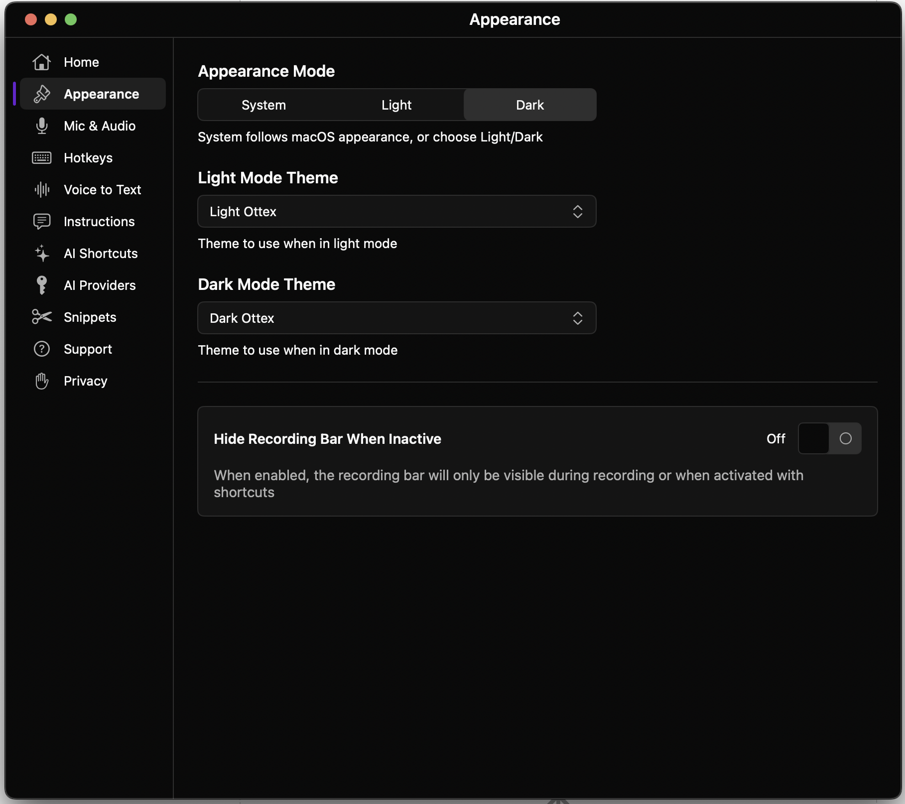 Screenshot 7 of Ottex AI — WisprFlow with BYOK