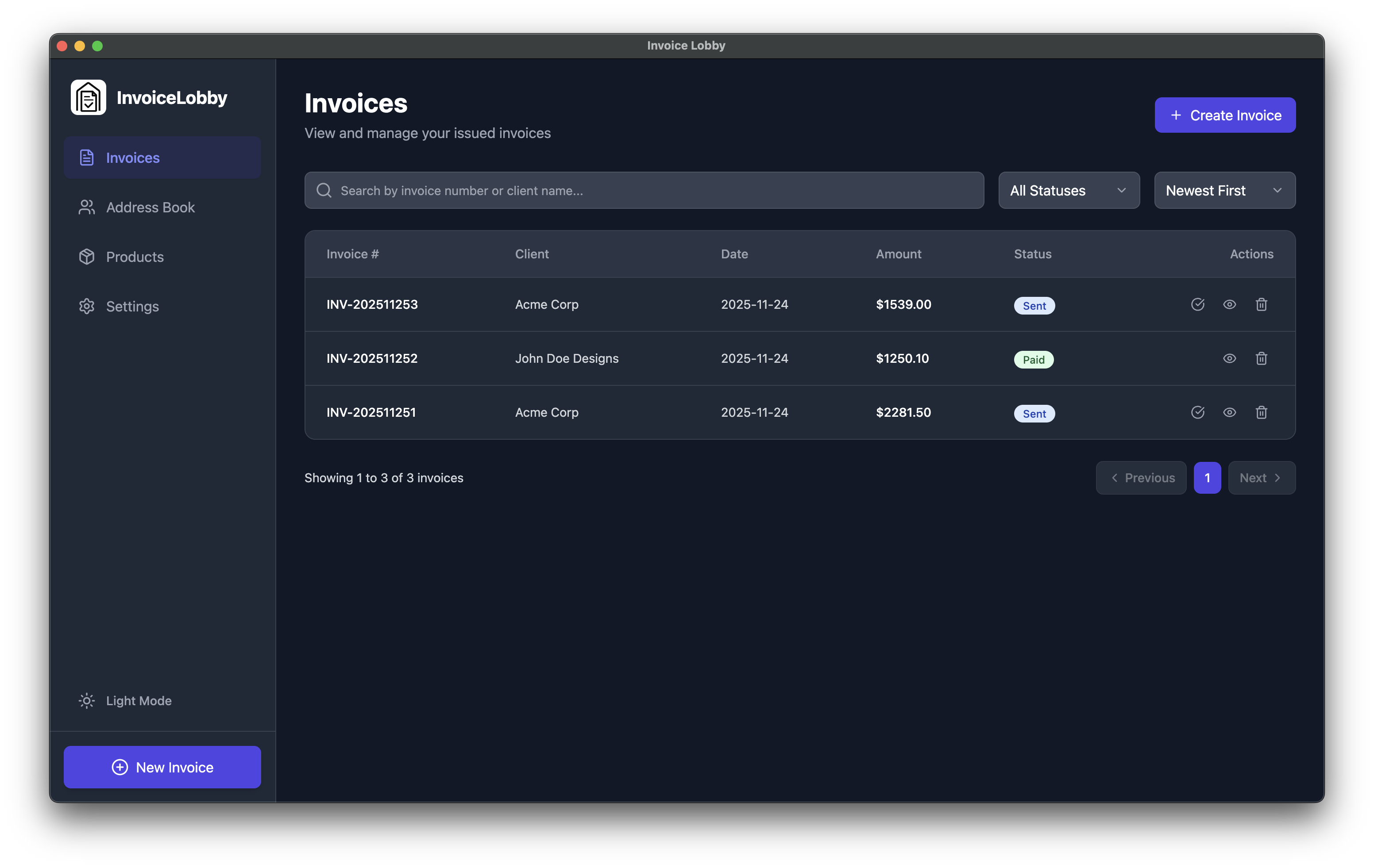 Screenshot 1 of InvoiceLobby