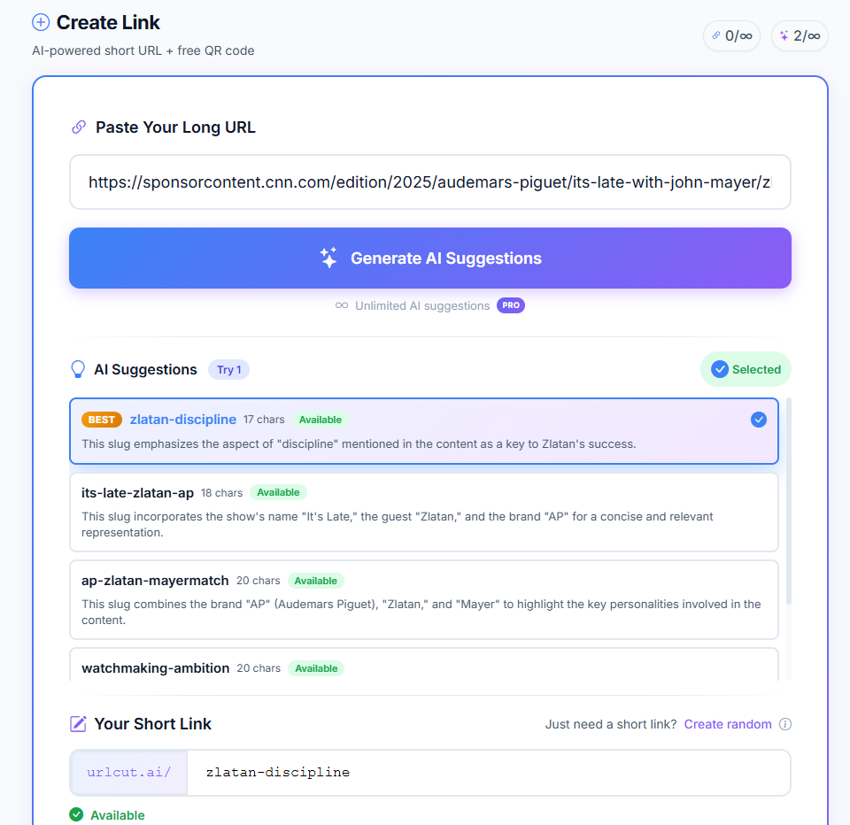 Screenshot 1 of URLcut.ai