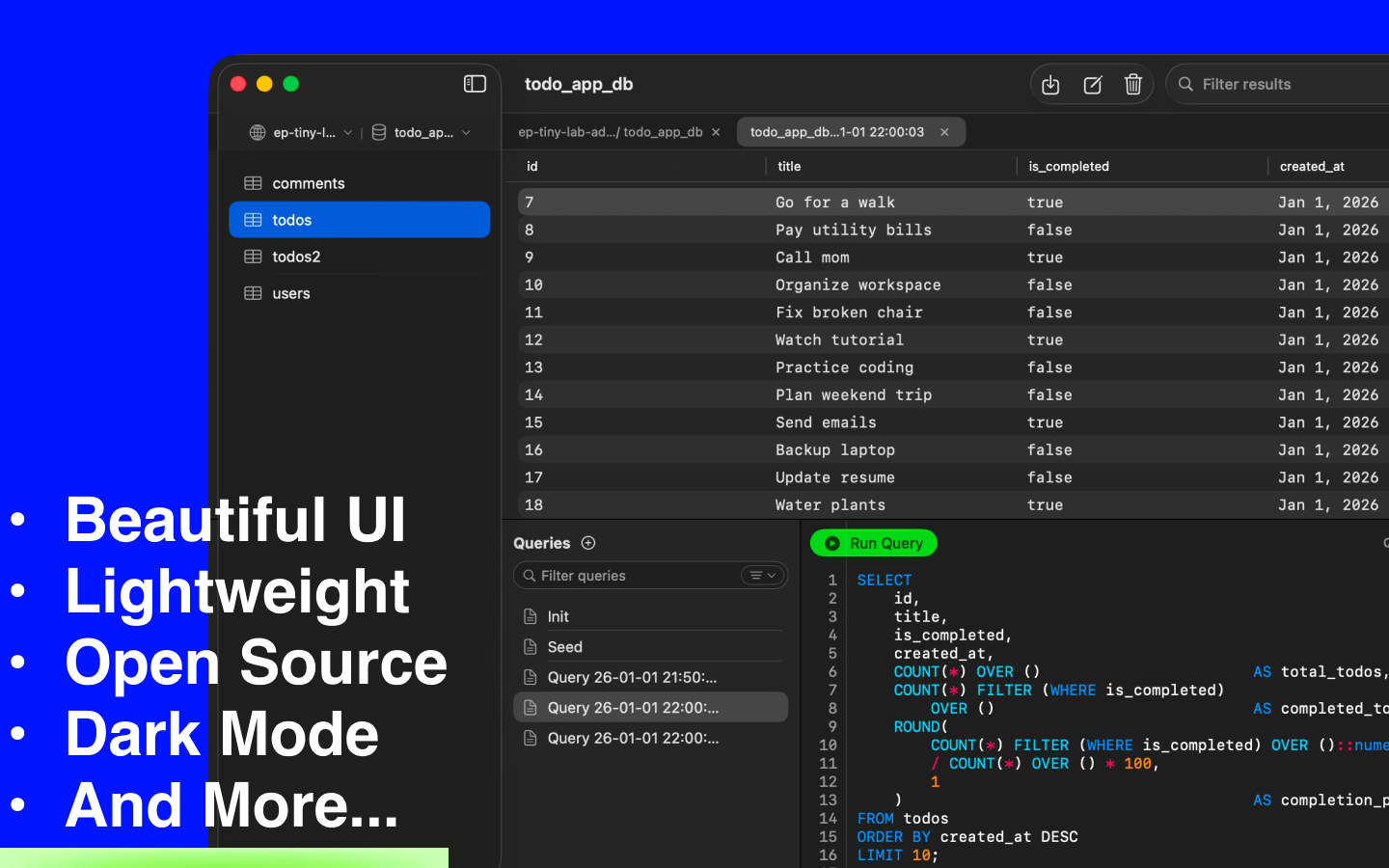 Screenshot 1 of PostgresGUI