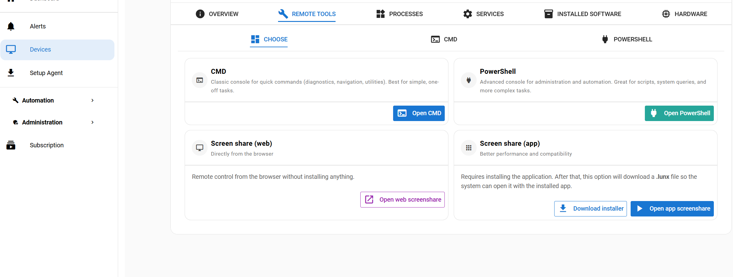 Screenshot 1 of Lunixar RMM