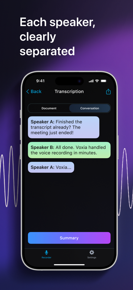 Screenshot 2 of Voxia Transcribe Audio