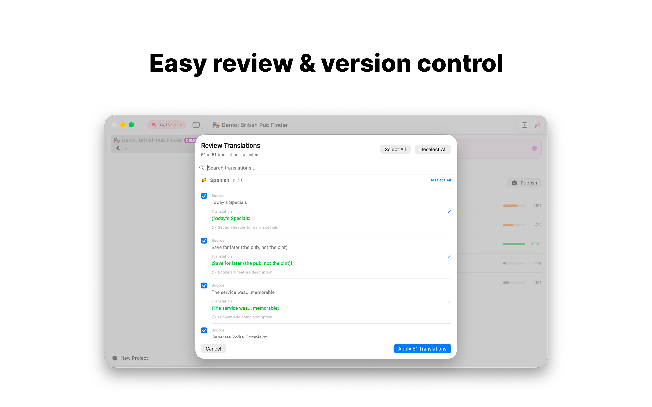 Screenshot 3 of xcLocalize – AI Translator
