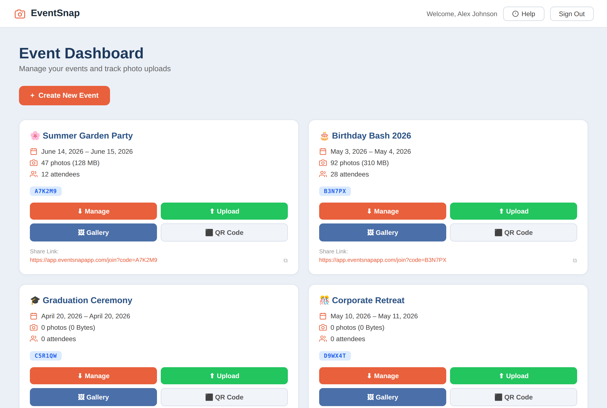 Screenshot 1 of EventSnap App