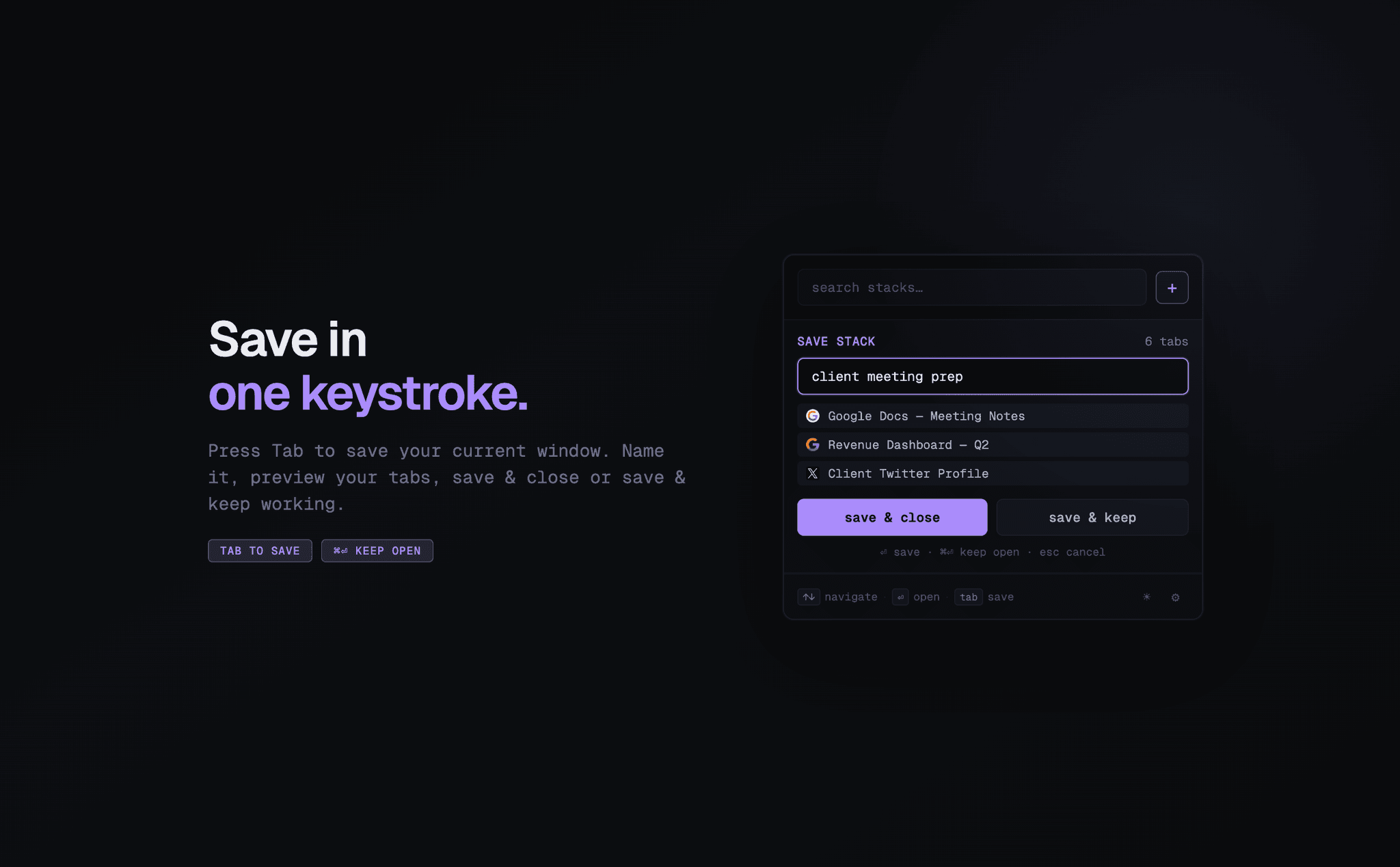 Screenshot 4 of Stack - Tab Manager & Session Saver