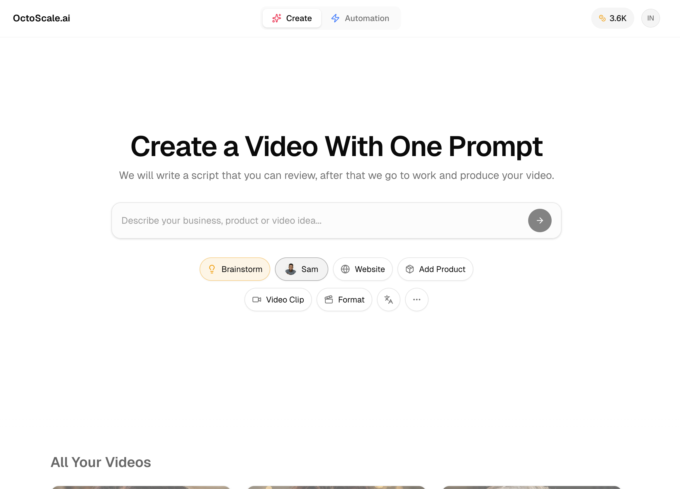 Screenshot 2 of OctoScale AI Reel Generator