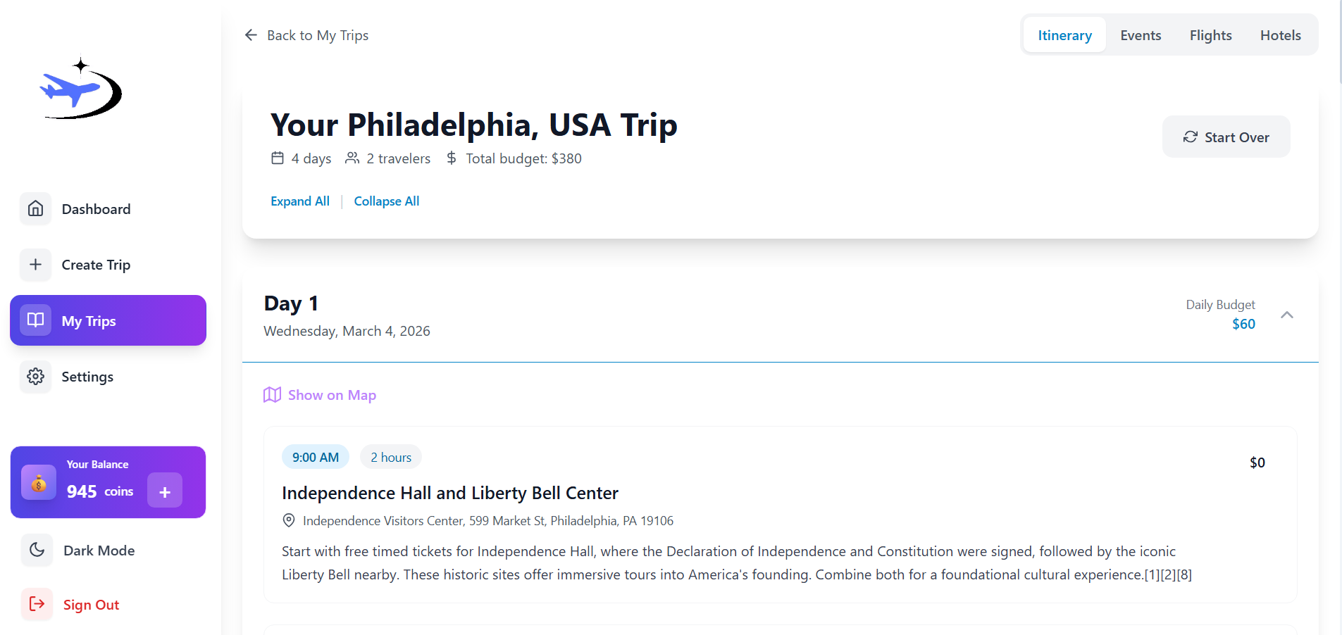 Screenshot 2 of Tourify Trip Planner