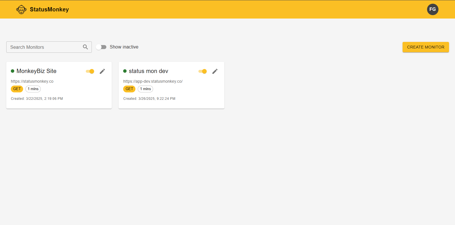 Screenshot 1 of StatusMonkey