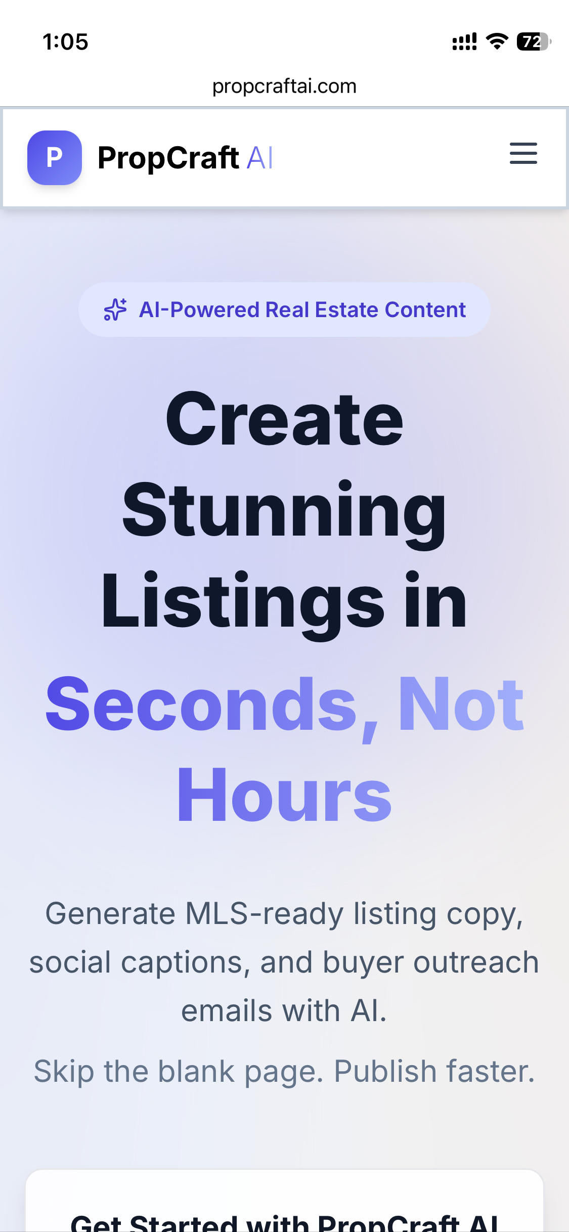 Screenshot 1 of PropCraft AI