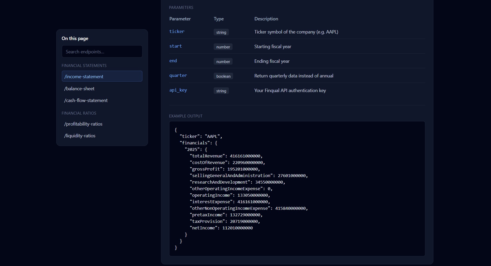 Screenshot 2 of Finqual - Fundamental Financial Data API