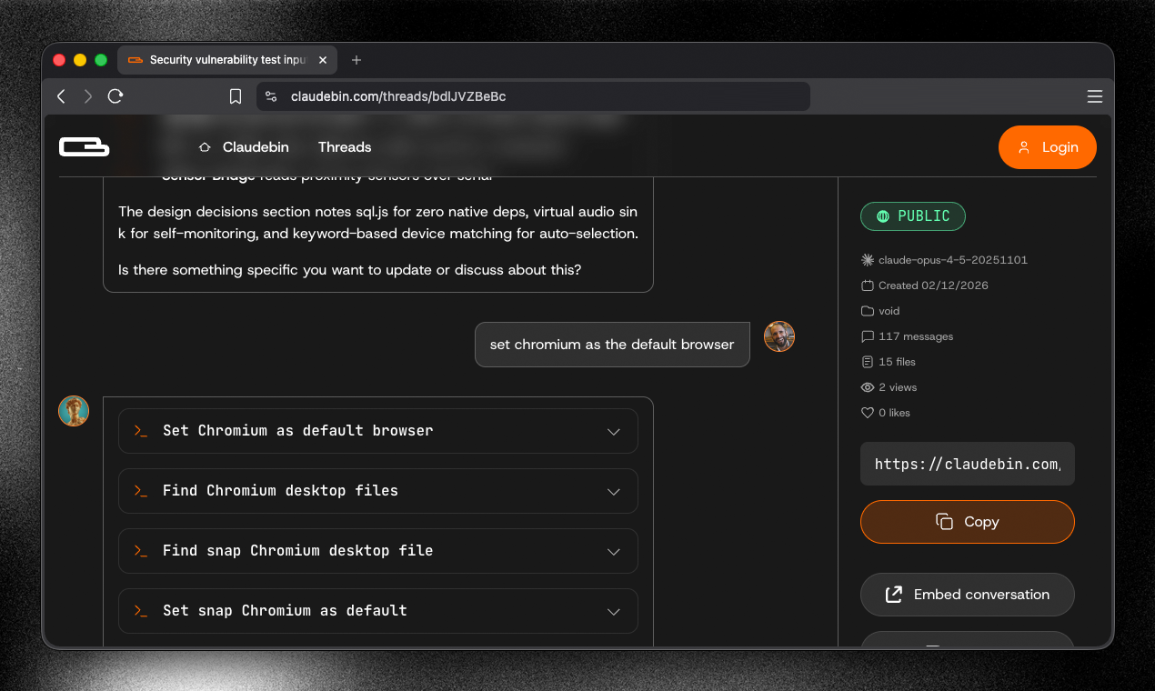Screenshot 1 of Claudebin