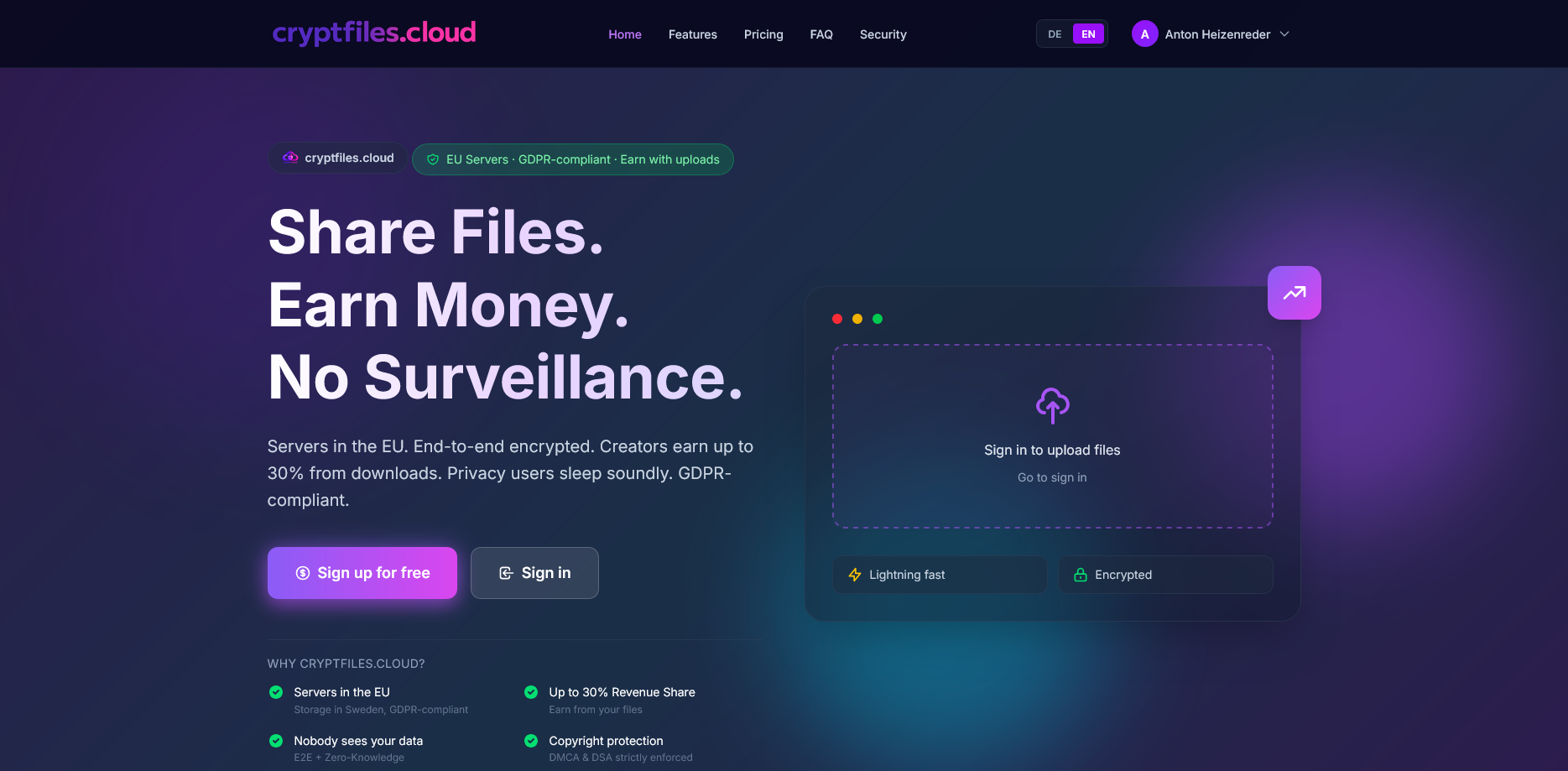 Screenshot 1 of cryptfiles.cloud