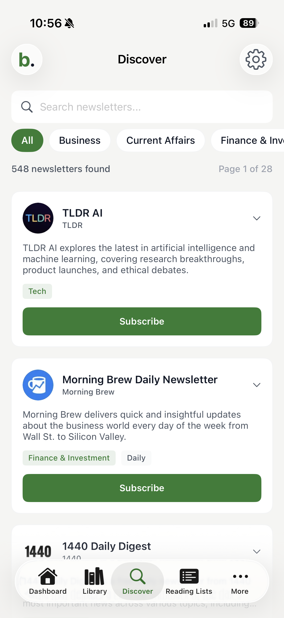 Screenshot 3 of Bilig - Newsletter Reader