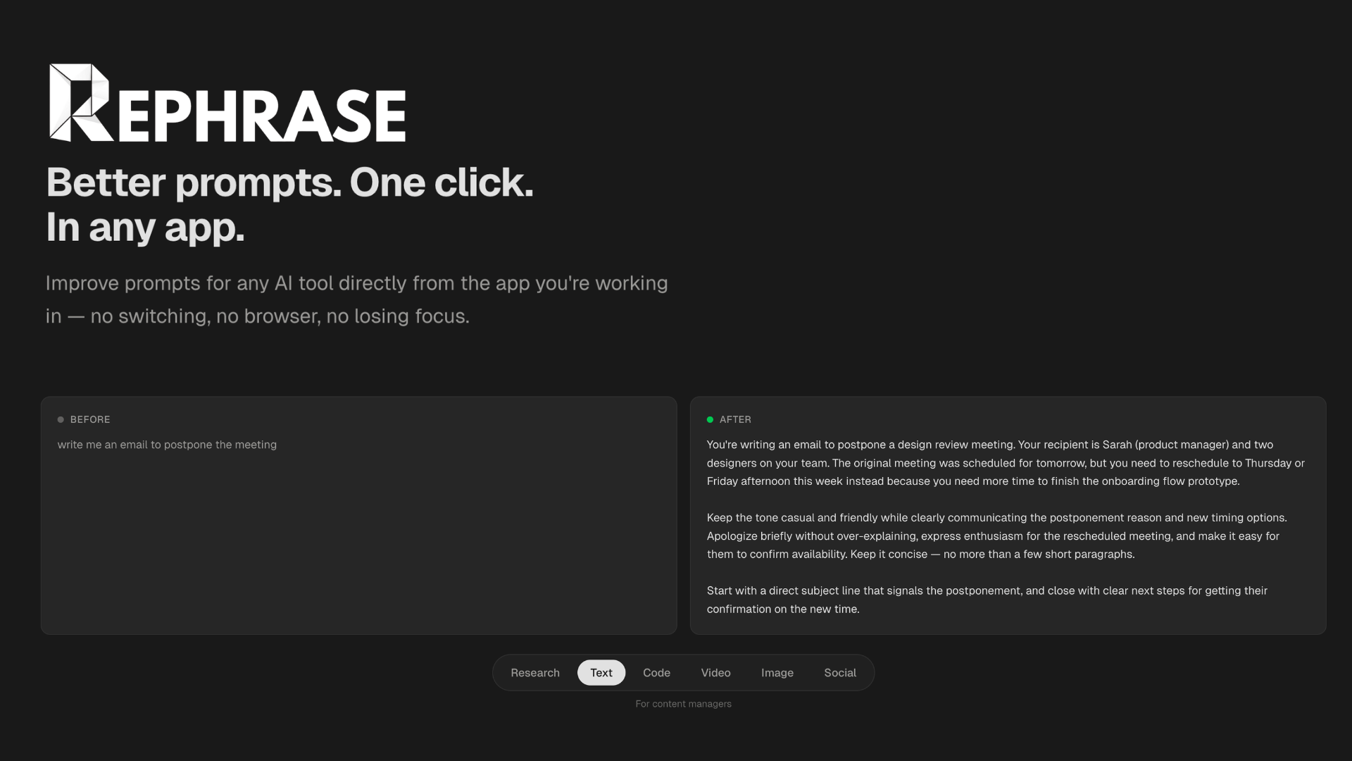 Screenshot 1 of Rephrase