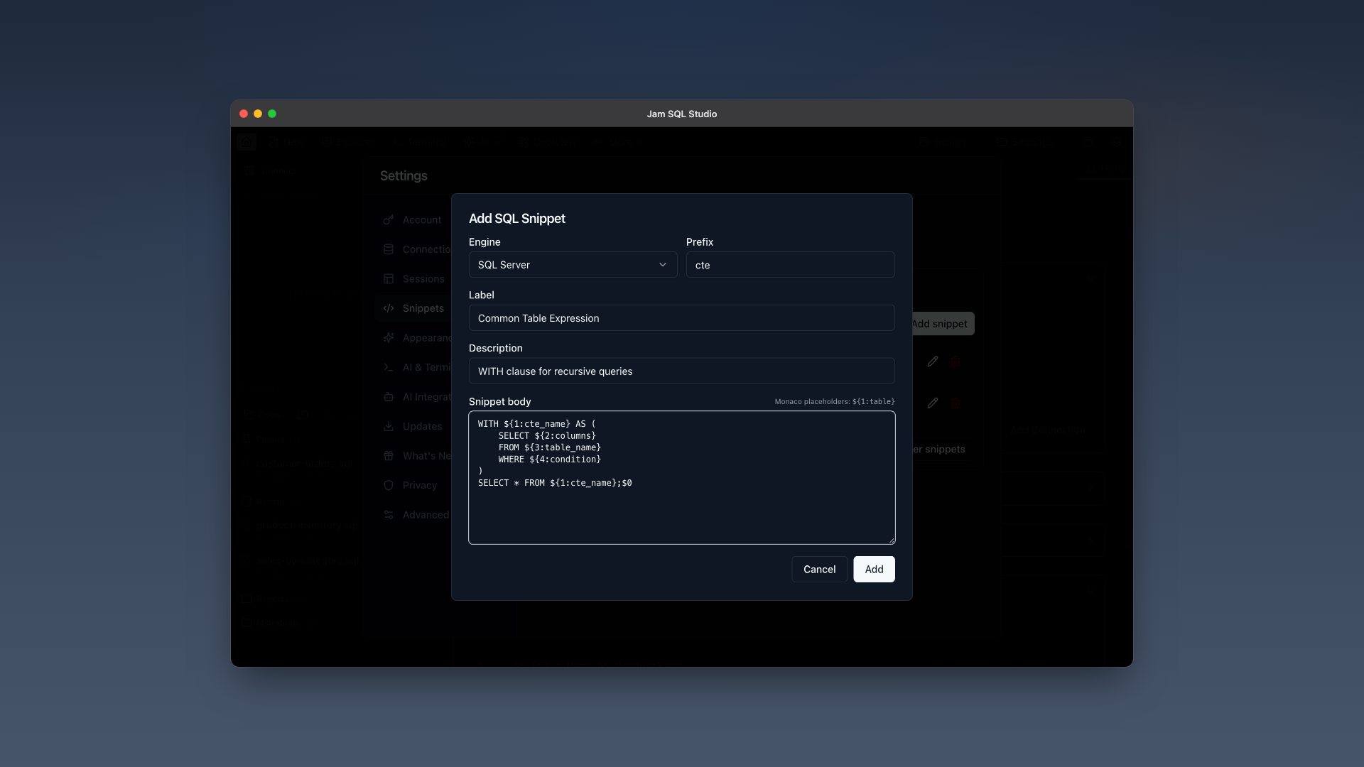 Screenshot 8 of Jam SQL Studio