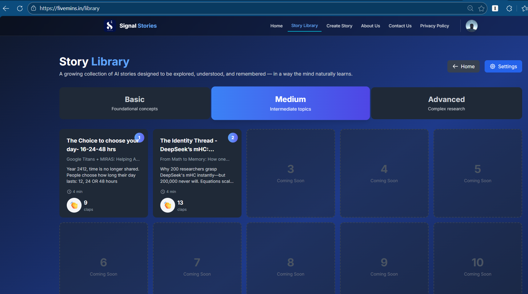 Screenshot 2 of Ei4Ai Signal Stories