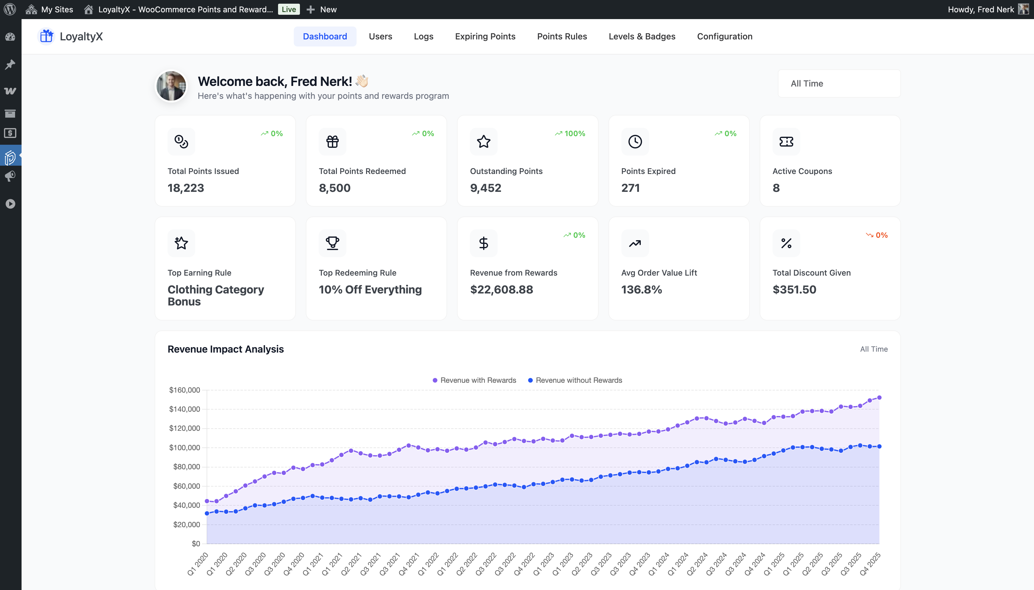 Screenshot 1 of LoyaltyX – WooCommerce Points & Rewards