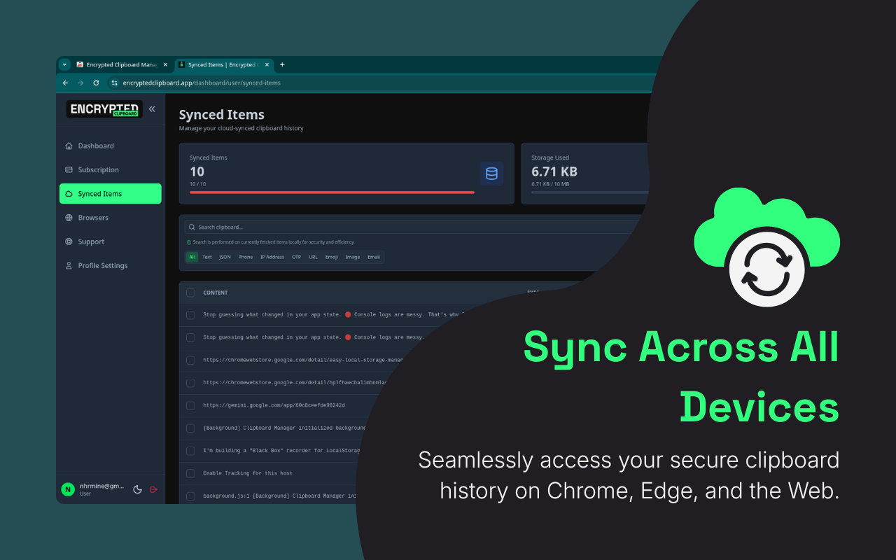 Screenshot 1 of Encrypted Clipboard Manager