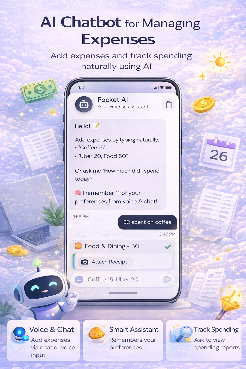 Screenshot 1 of Pocket - AI Budget & Expense Tracker