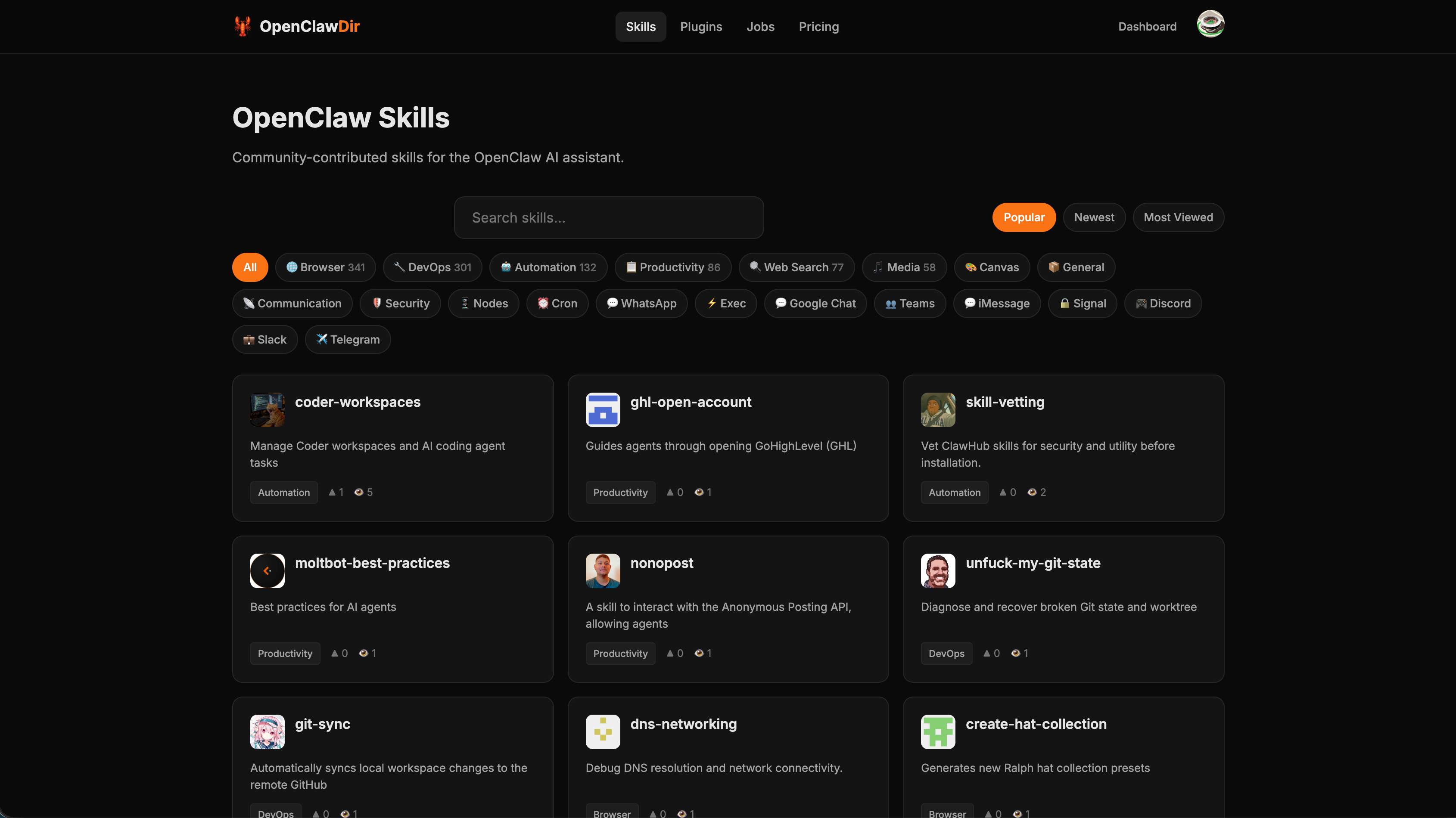 Screenshot 2 of Open Claw Directory