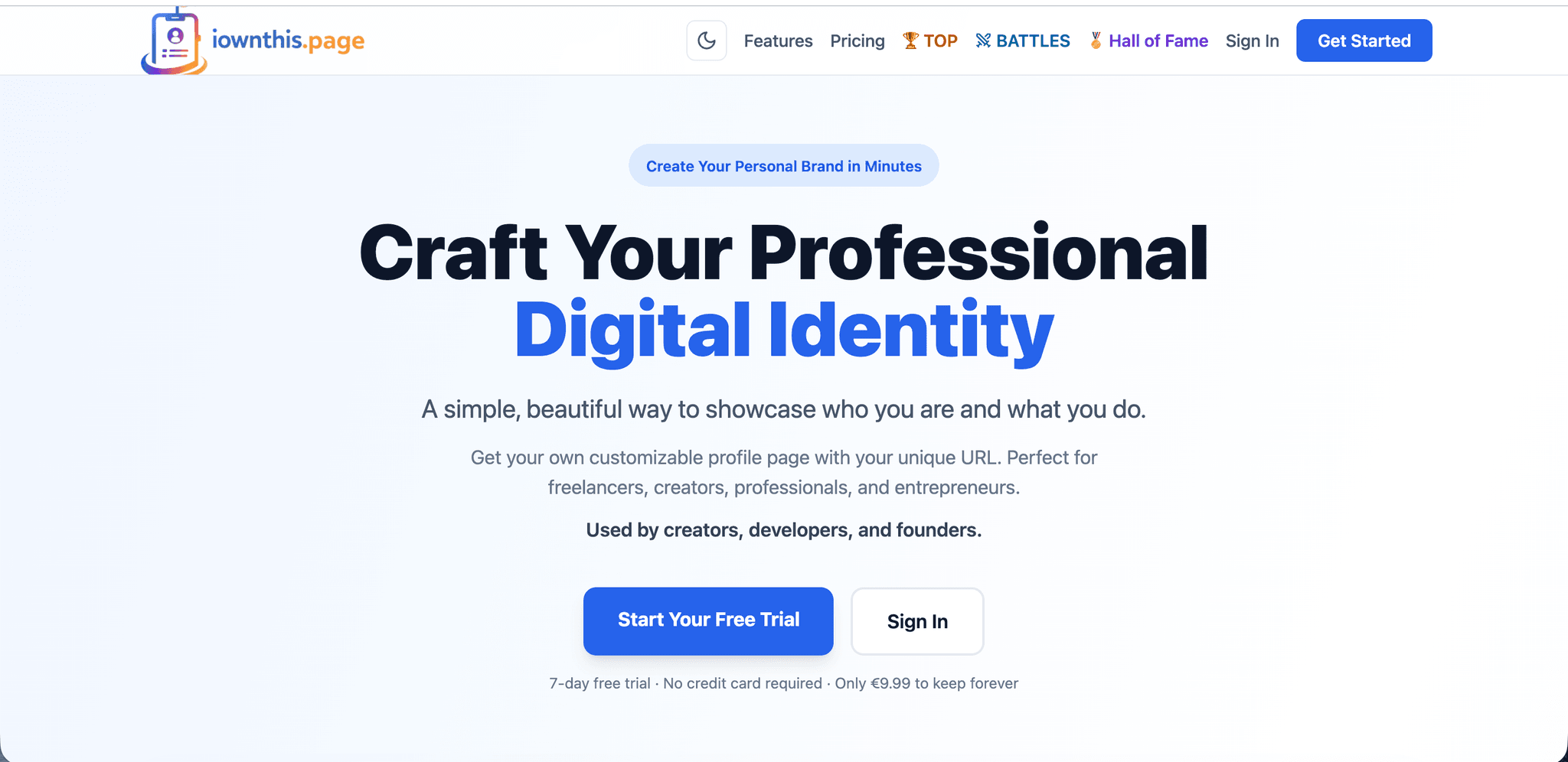 Screenshot 1 of iownthis.page
