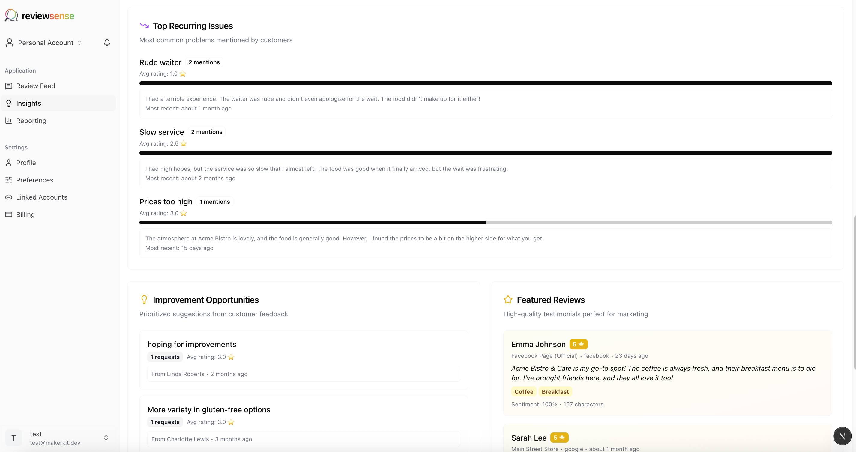 Screenshot 1 of ReviewSense