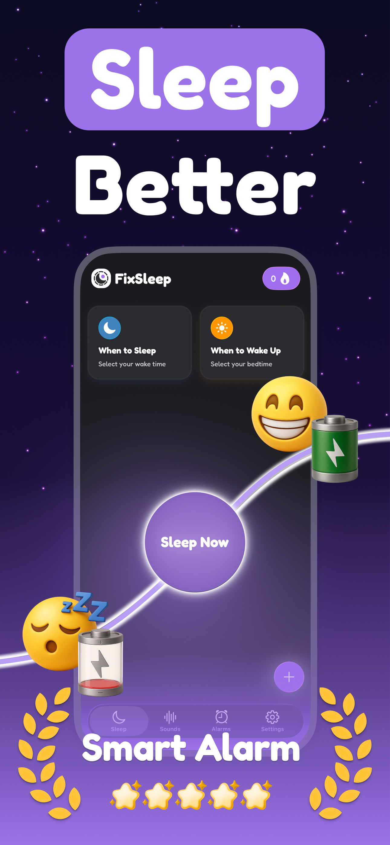 Screenshot 1 of FixSleep - Sleep Cycles Alarm