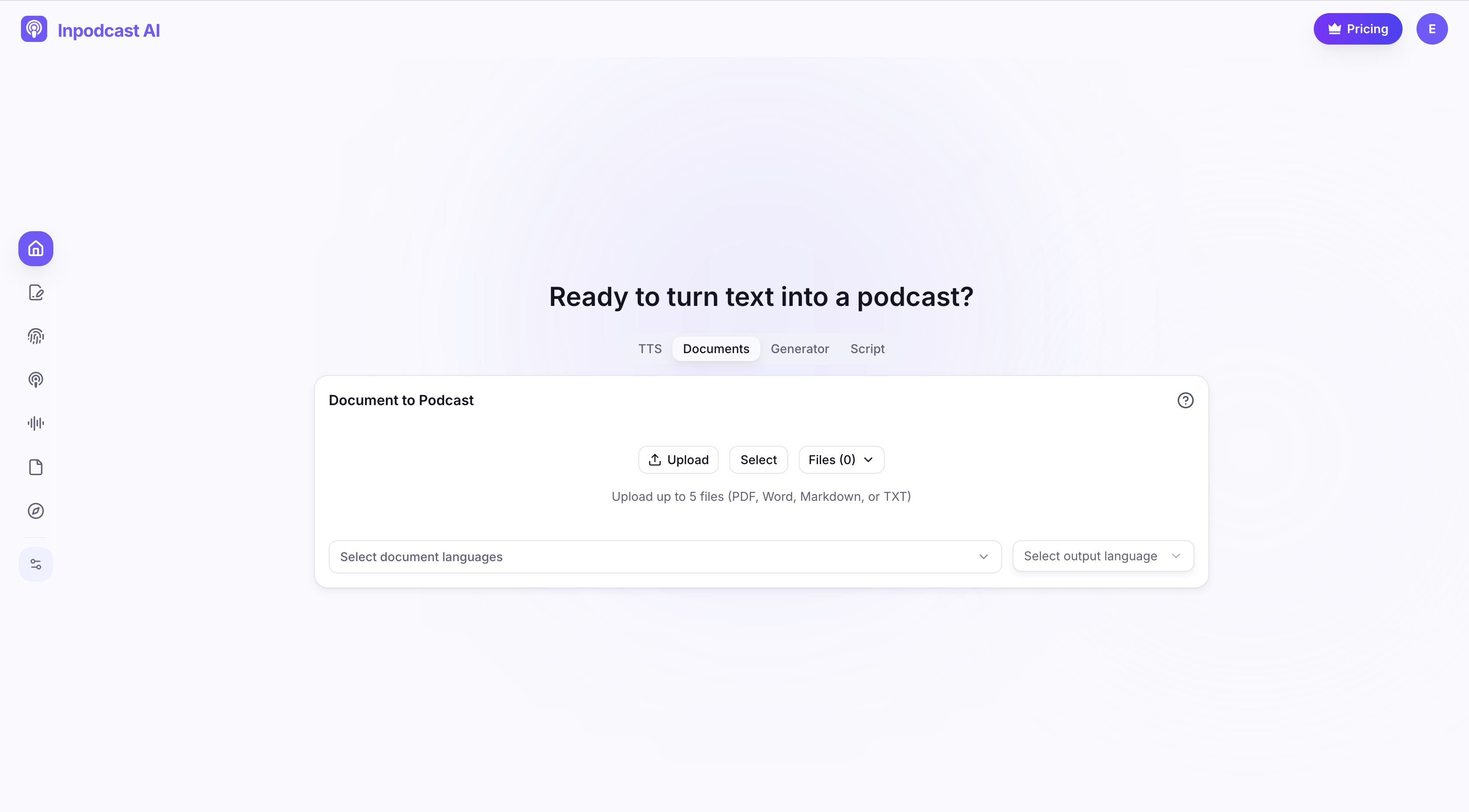 Screenshot 1 of Inpodcast AI