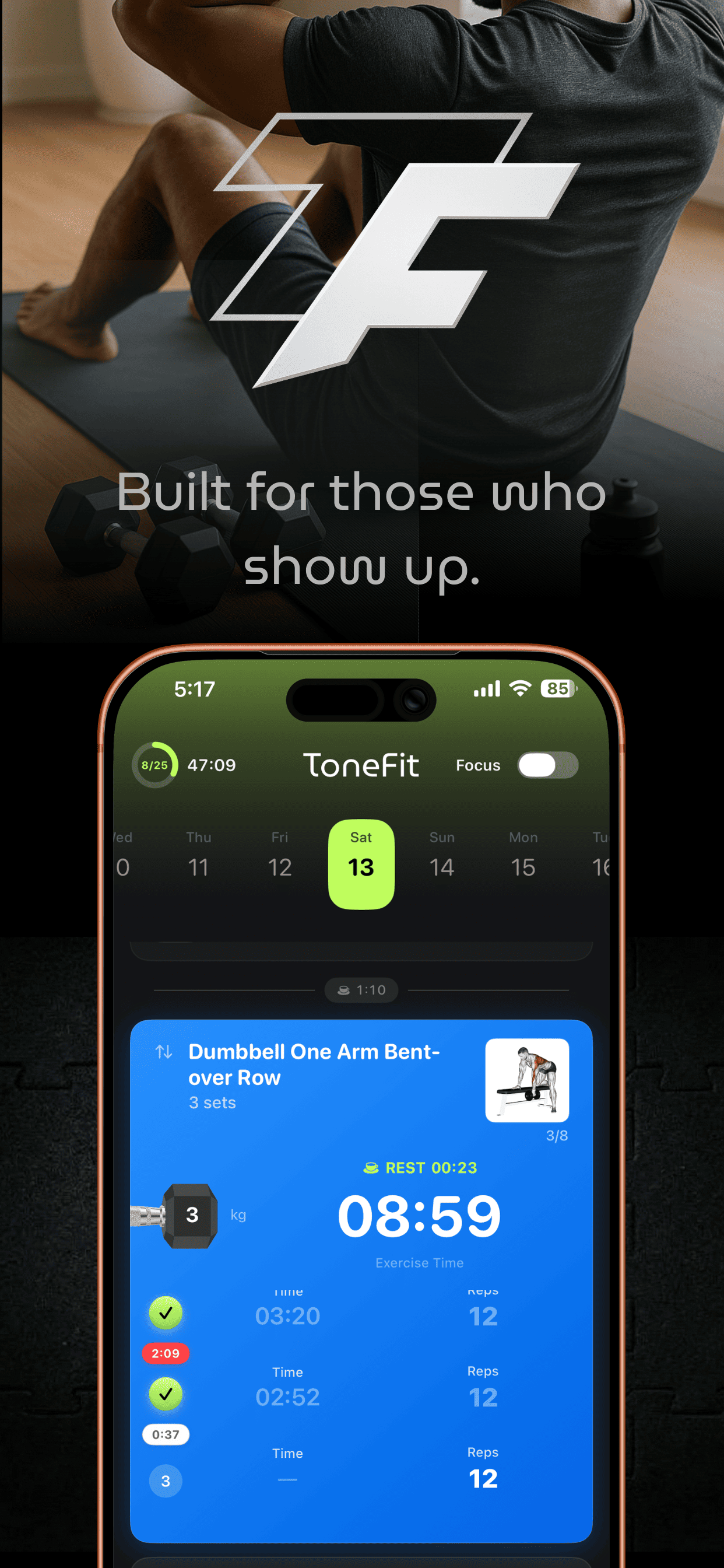 Screenshot 1 of ToneFit - AI Fitness Tracking