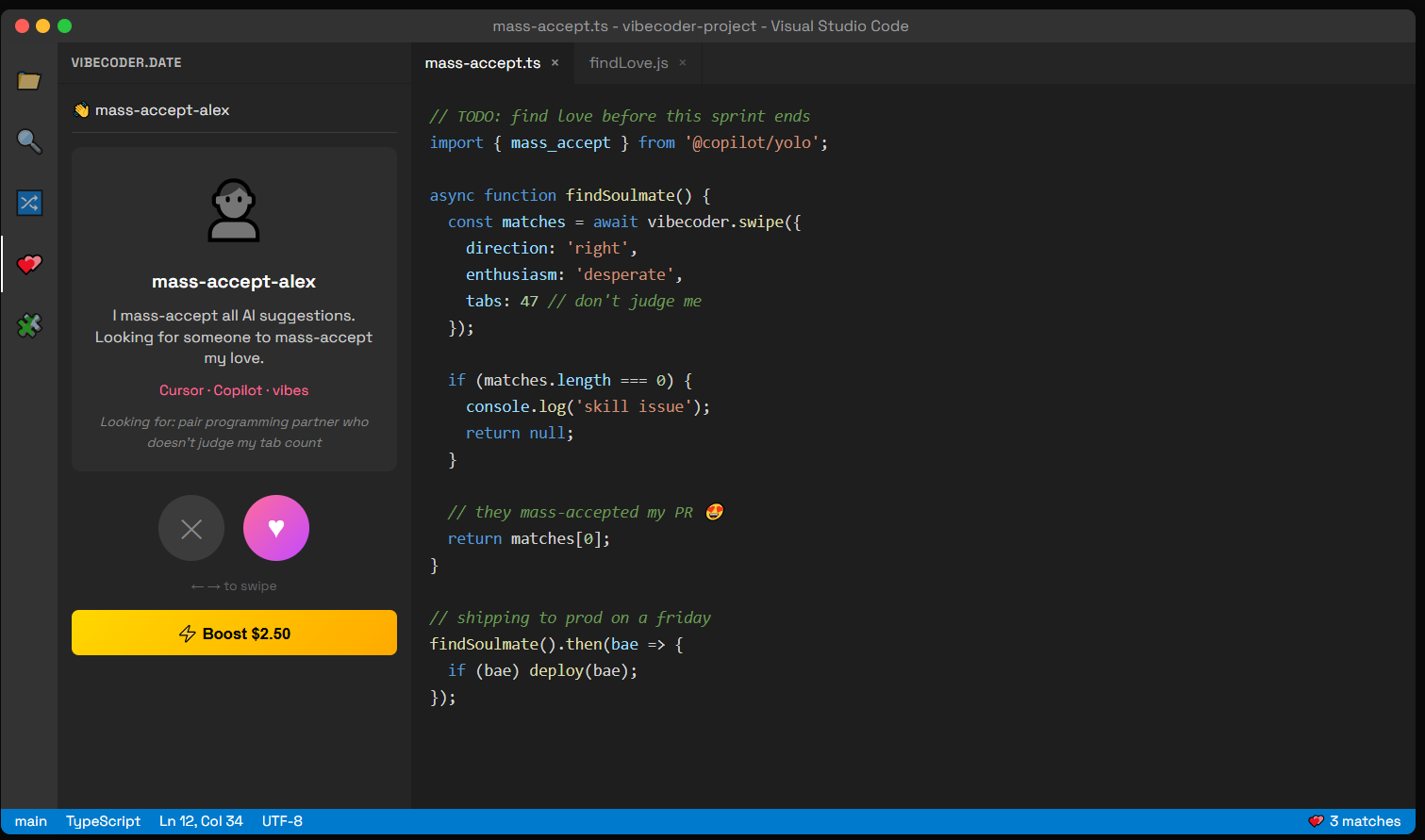 Screenshot 3 of vibecoder.date