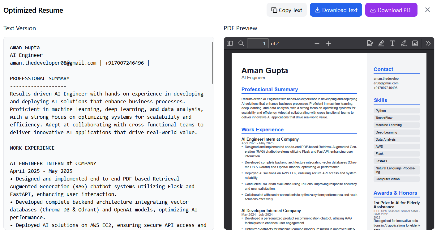 Screenshot 2 of AptlyHired: AI-Powered Career Platform