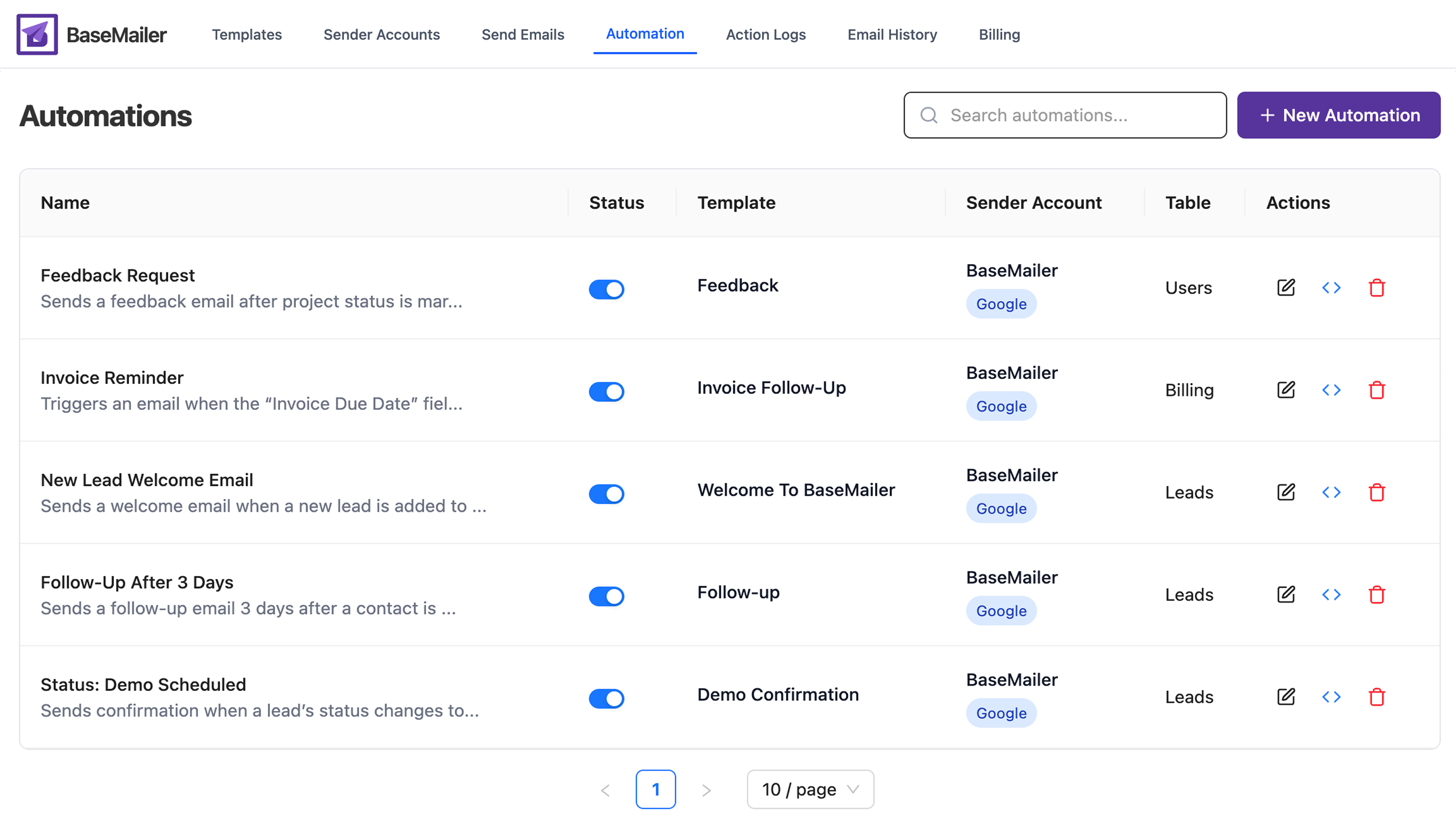 Screenshot 4 of Basemailer Airtable Email Automation