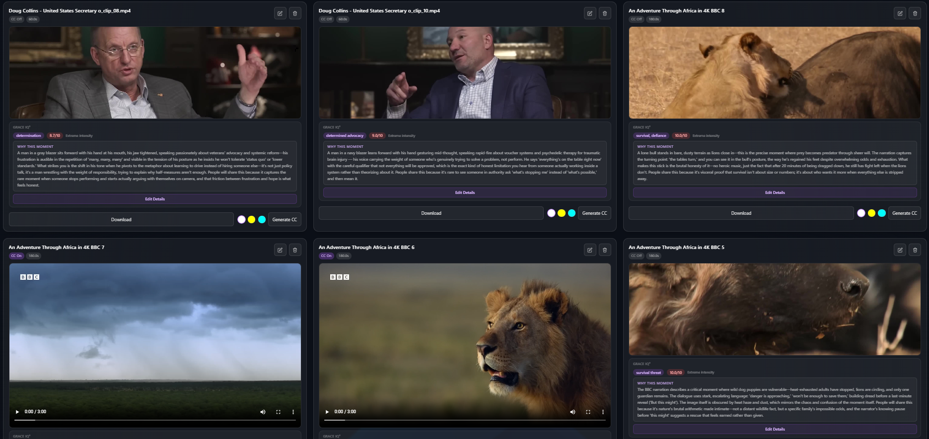 Screenshot 7 of Grace — AI Moment Detection Engine