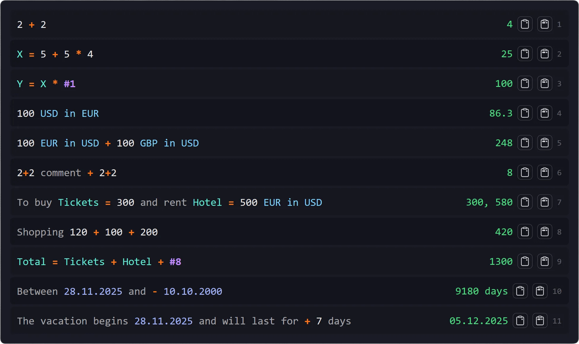 Screenshot 1 of LineCalc – Free Online Calculator