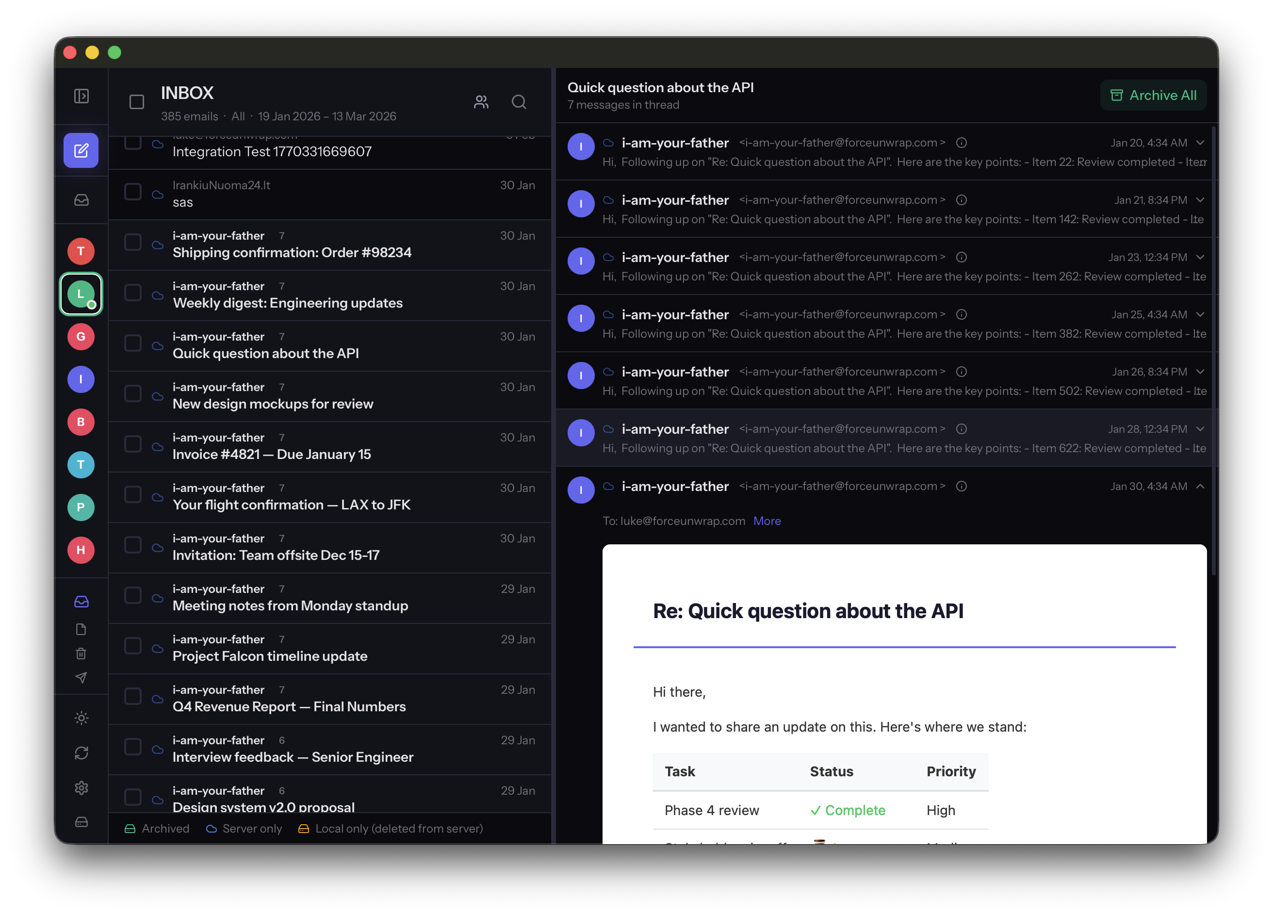 Screenshot 1 of MailVault