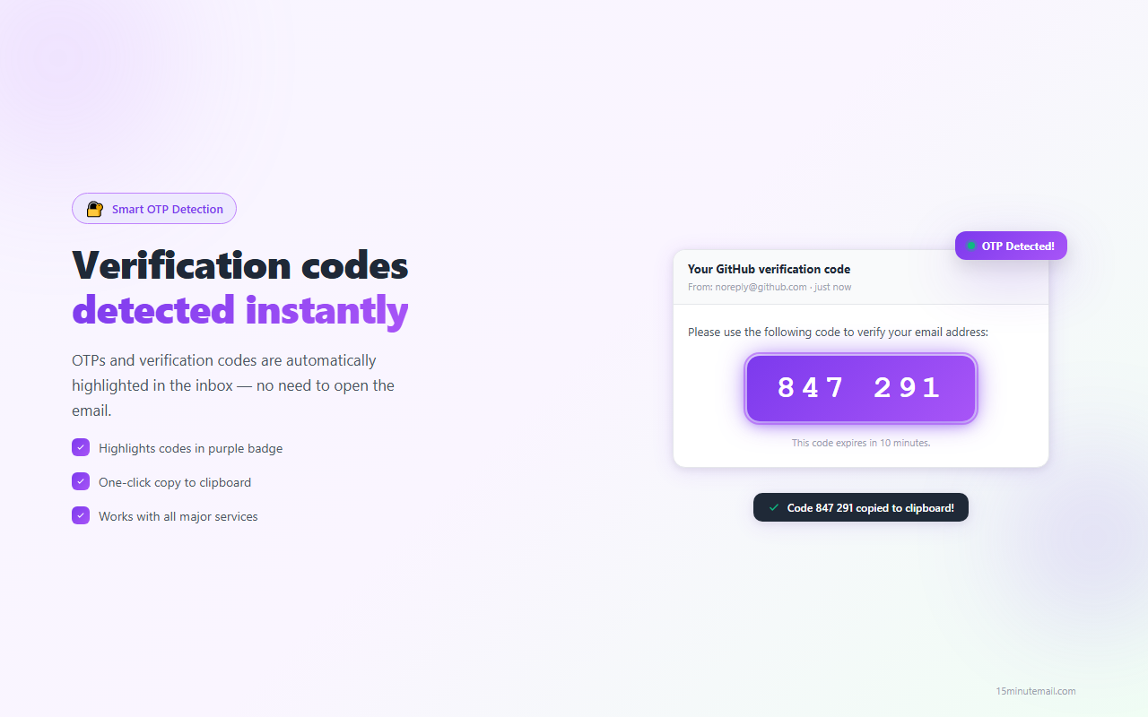 Screenshot 2 of 15 Minute Mail
