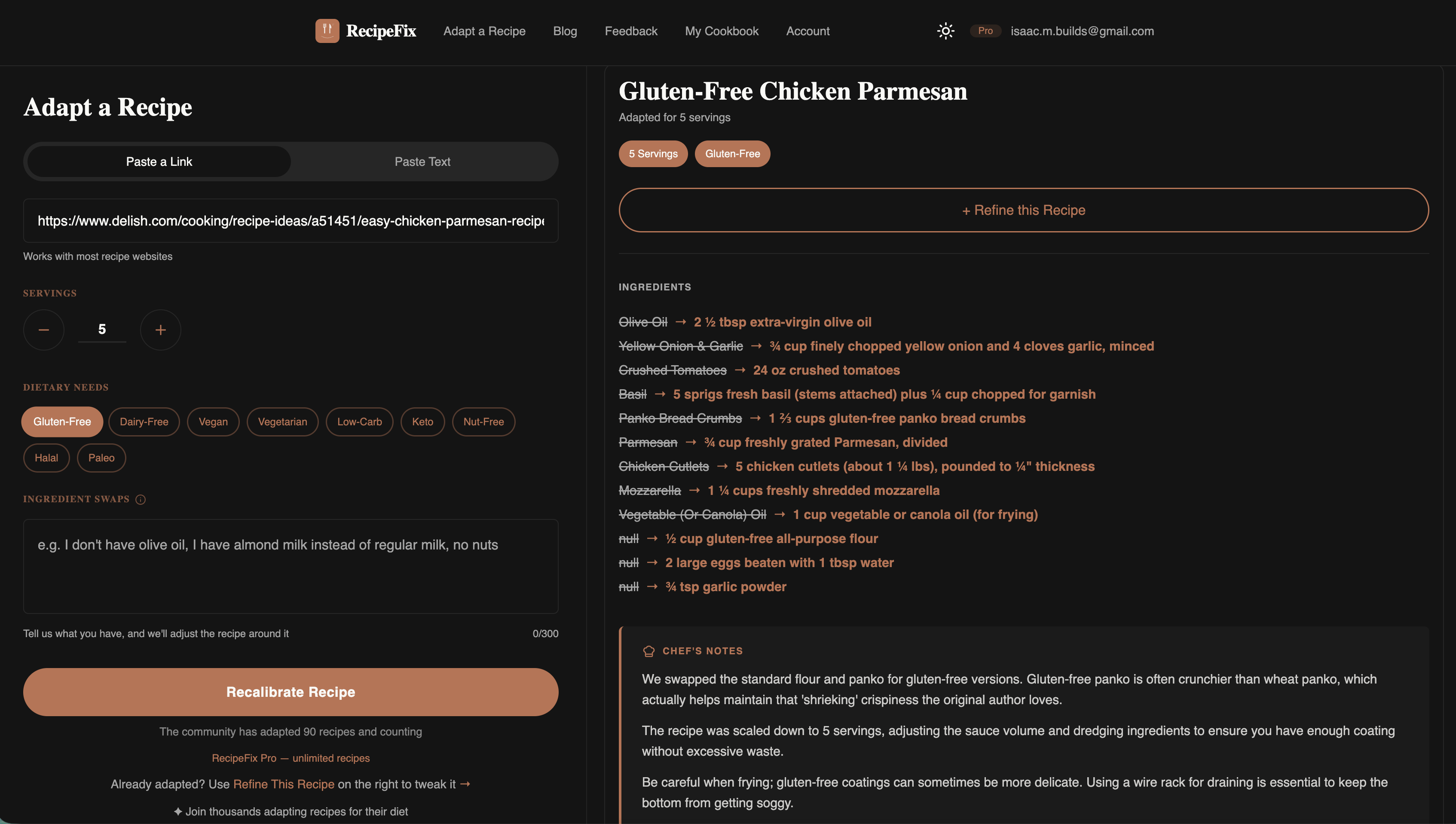 Screenshot 1 of RecipeFix