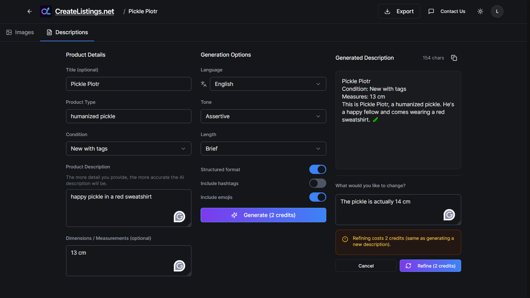 Screenshot 1 of CreateListings.net - Product Listings