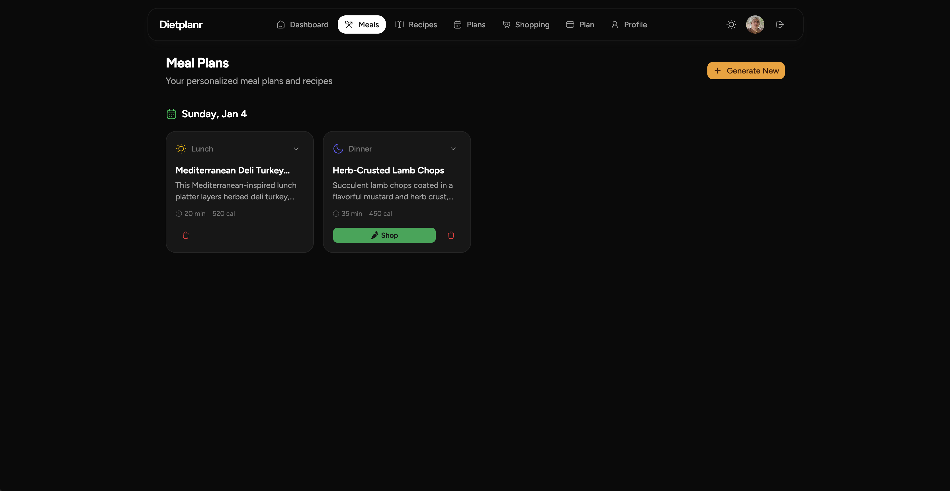 Screenshot 1 of Dietplanr