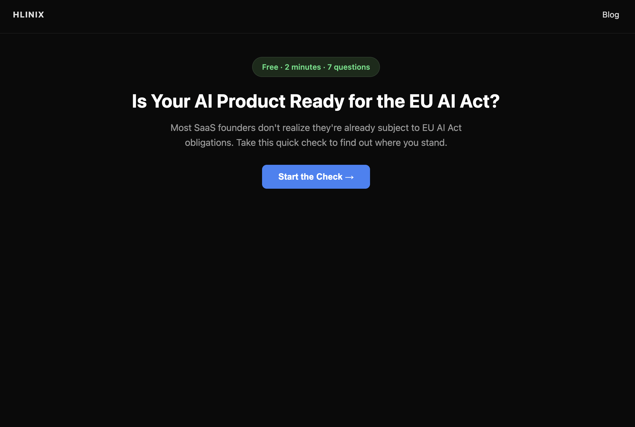 Screenshot 1 of EU AI Act Risk Level Checker