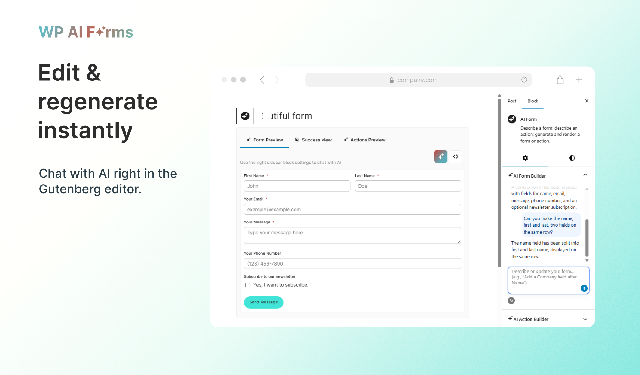 Screenshot 2 of WP AI Forms
