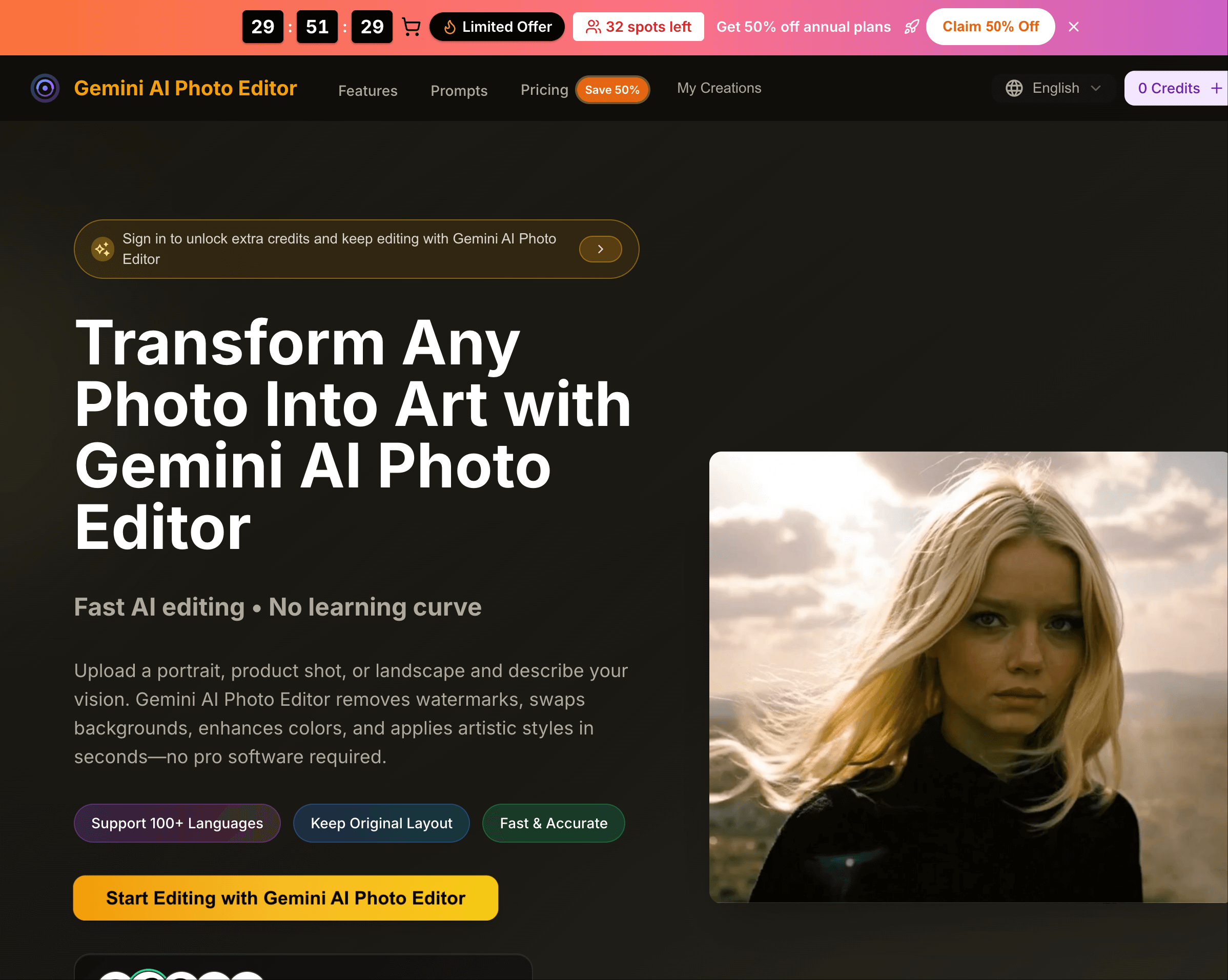 Screenshot 1 of Gemini AI Photo Editor