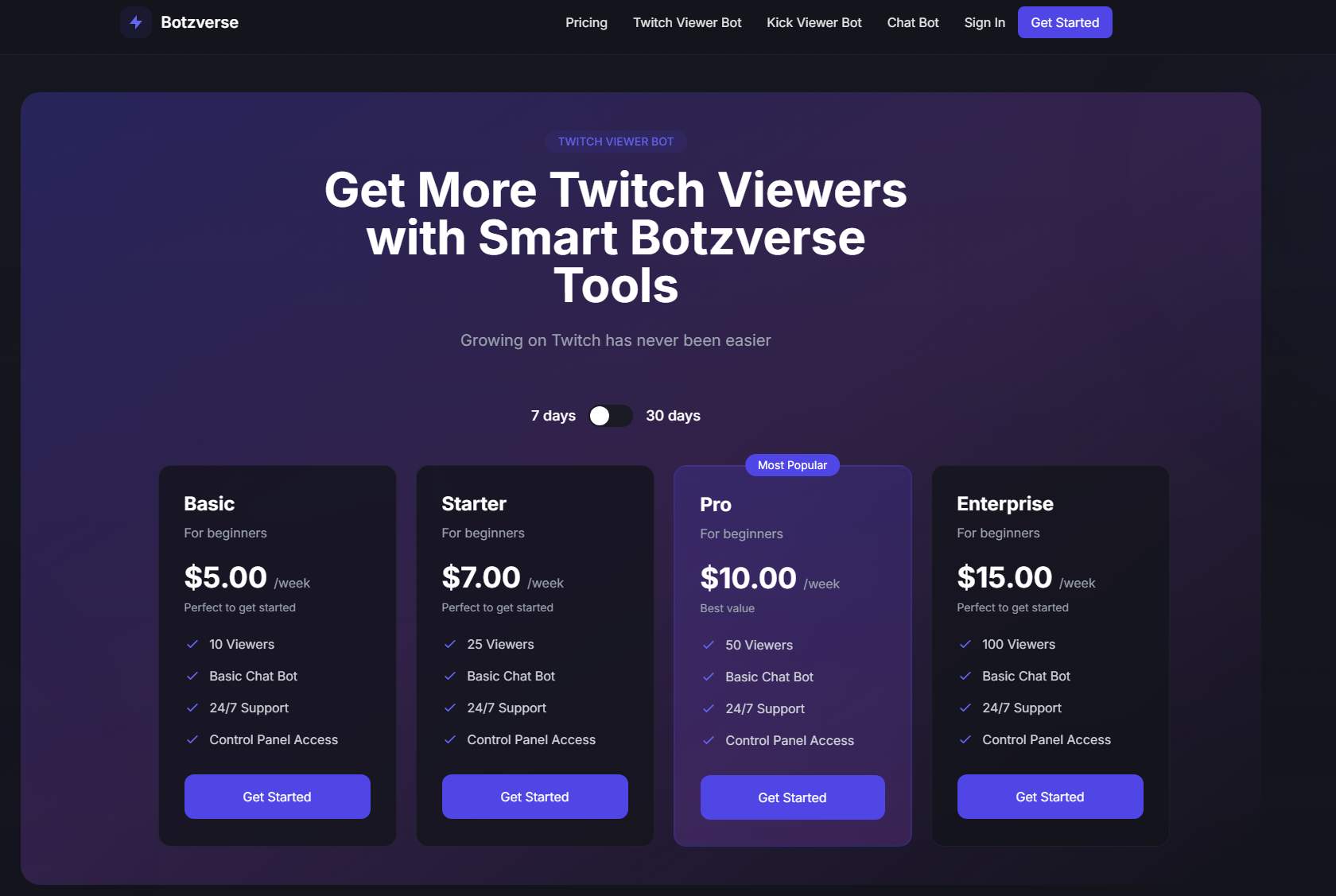 Screenshot 1 of Kick and Twitch Services