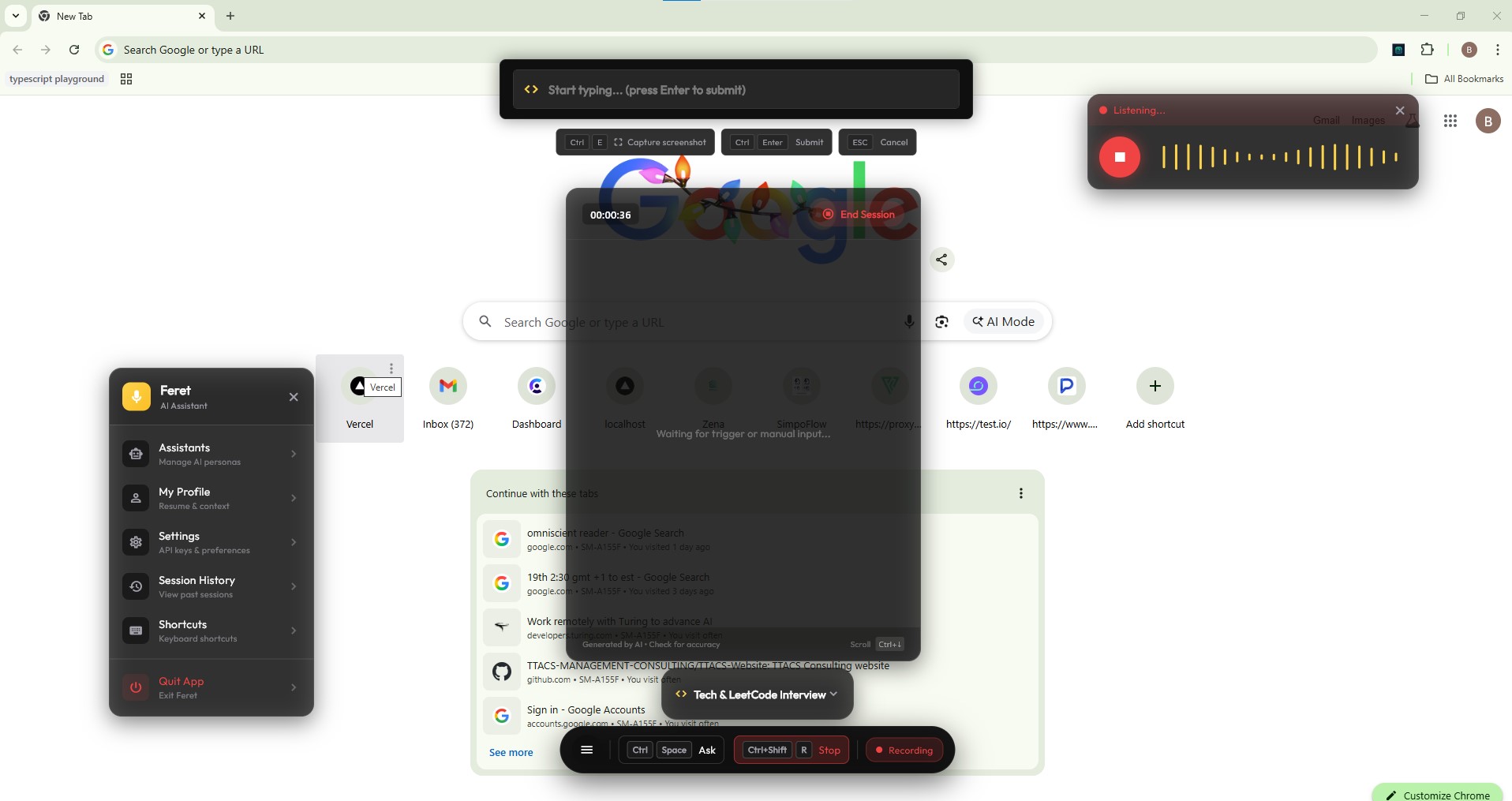 Screenshot 5 of Feret - Stealth AI Interview Copilot