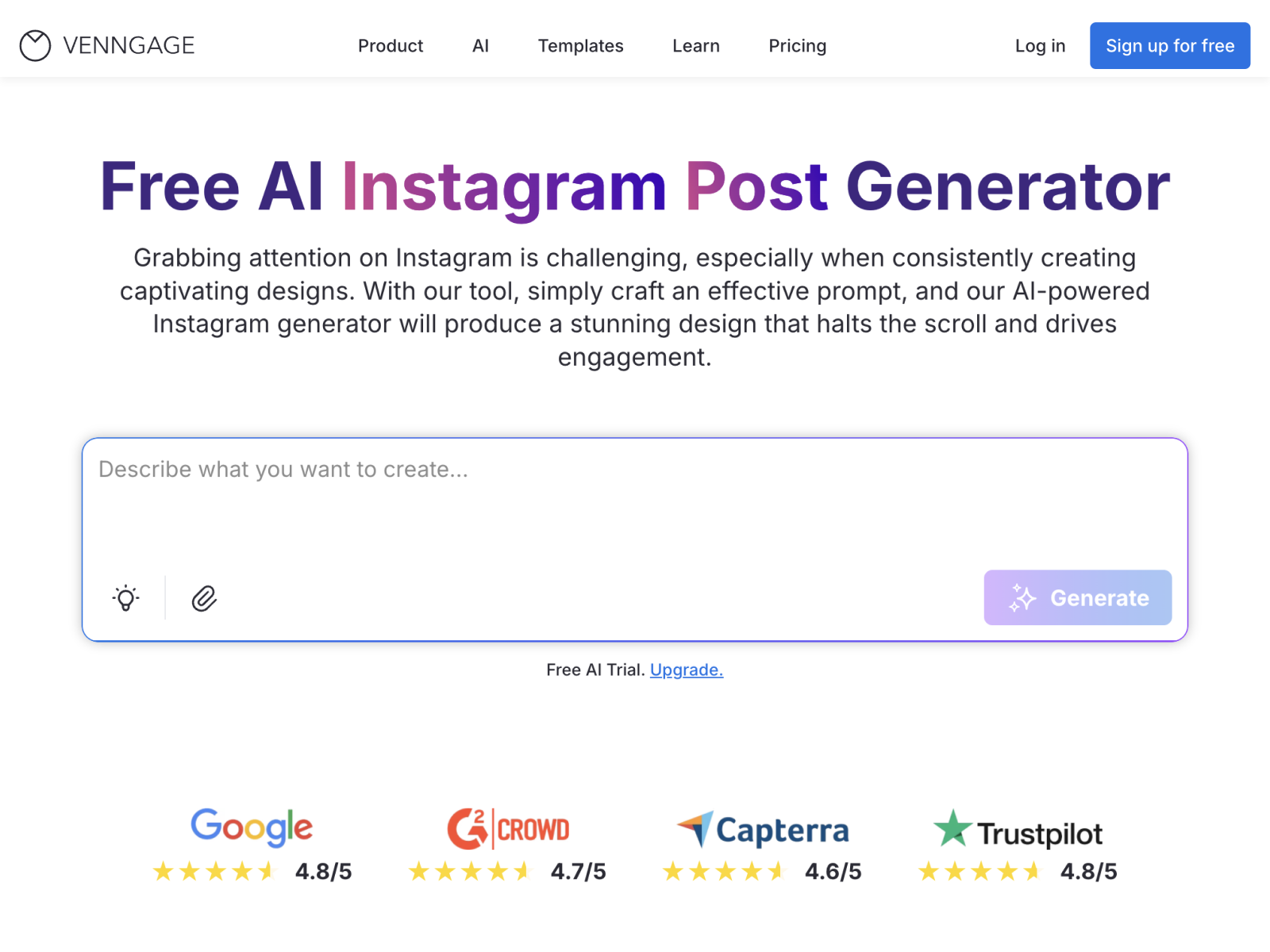 Screenshot 1 of AI Instagram Post Generator