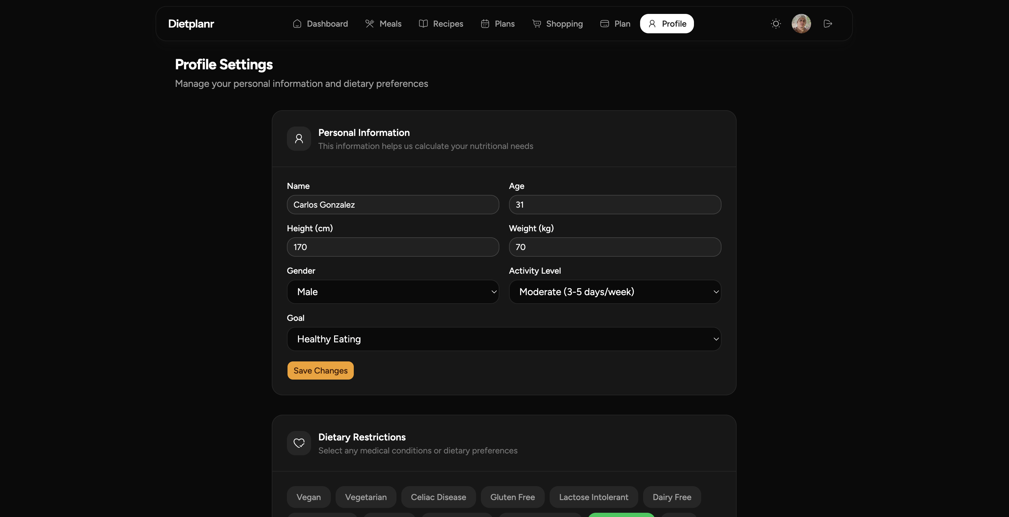 Screenshot 2 of Dietplanr