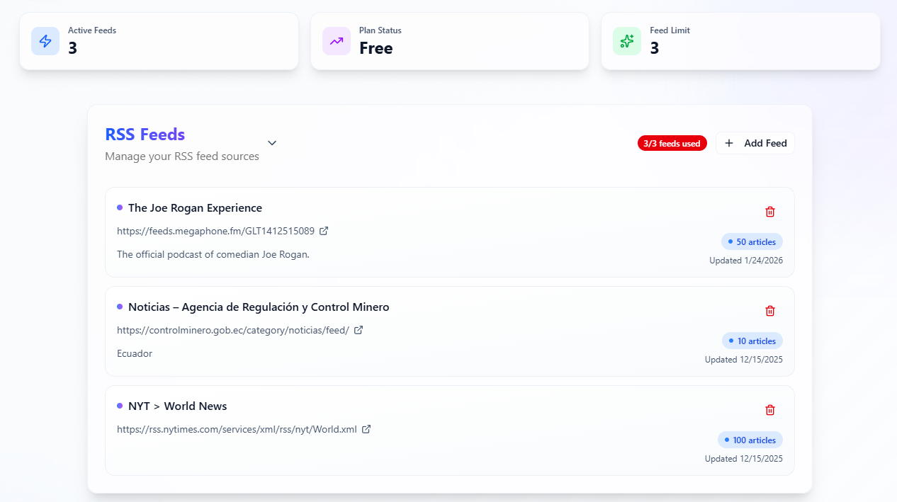 Screenshot 1 of DigestFlow AI
