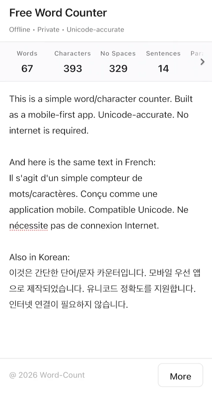 Screenshot 1 of Free Word & Character Counter