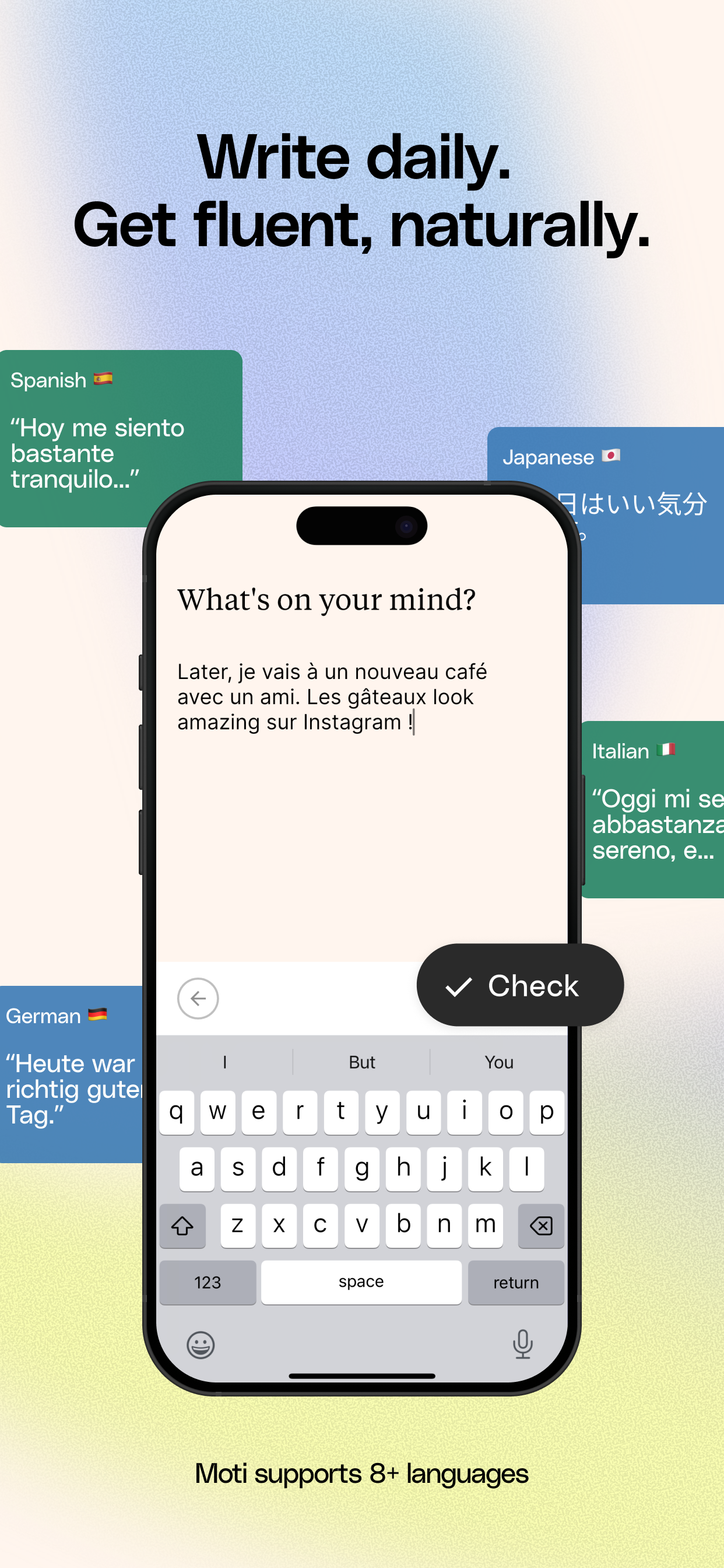 Screenshot 1 of Moti: Your language journal