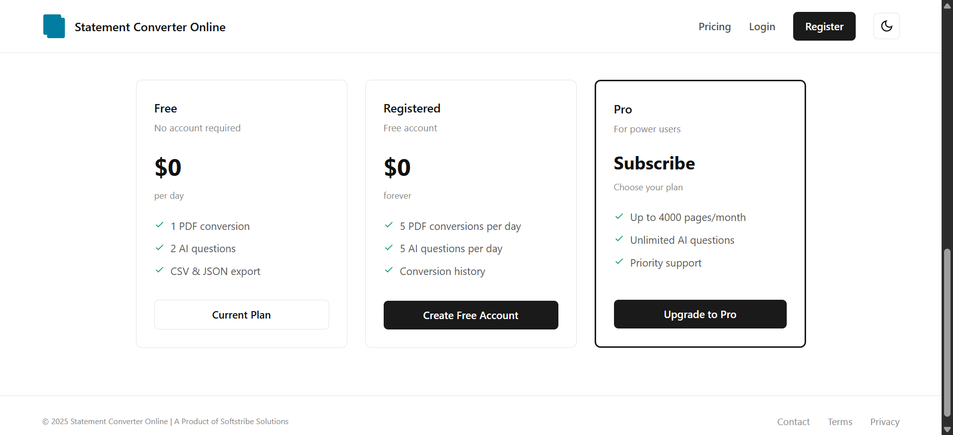 Screenshot 1 of Statement Converter Online